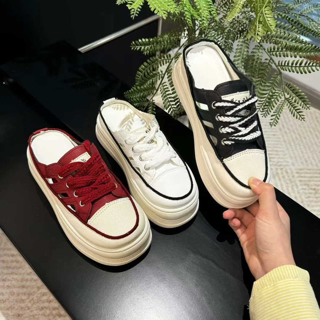 【商场专柜正品】2025夏季网红新款包头外穿网红懒人半拖休闲鞋