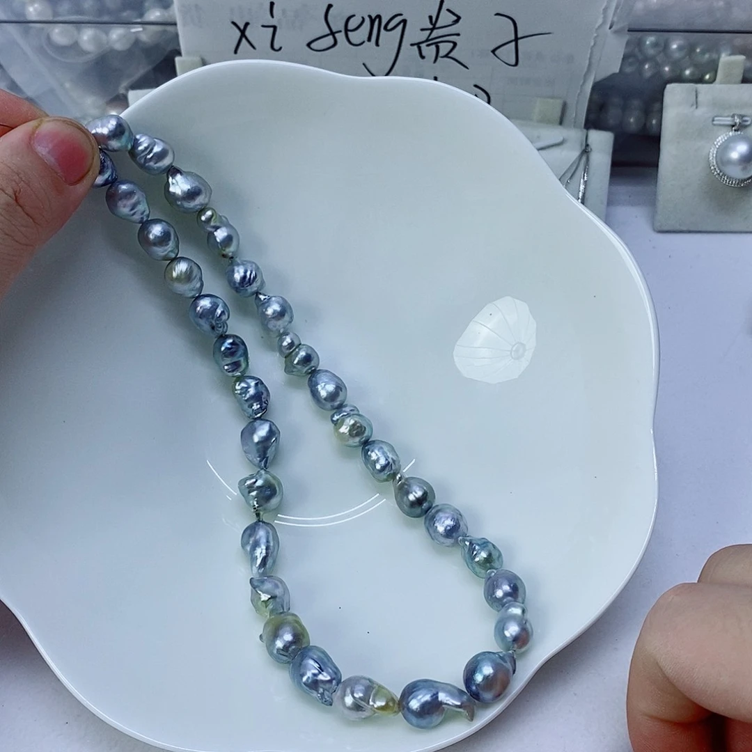 海水珍珠银S925镶嵌颈饰