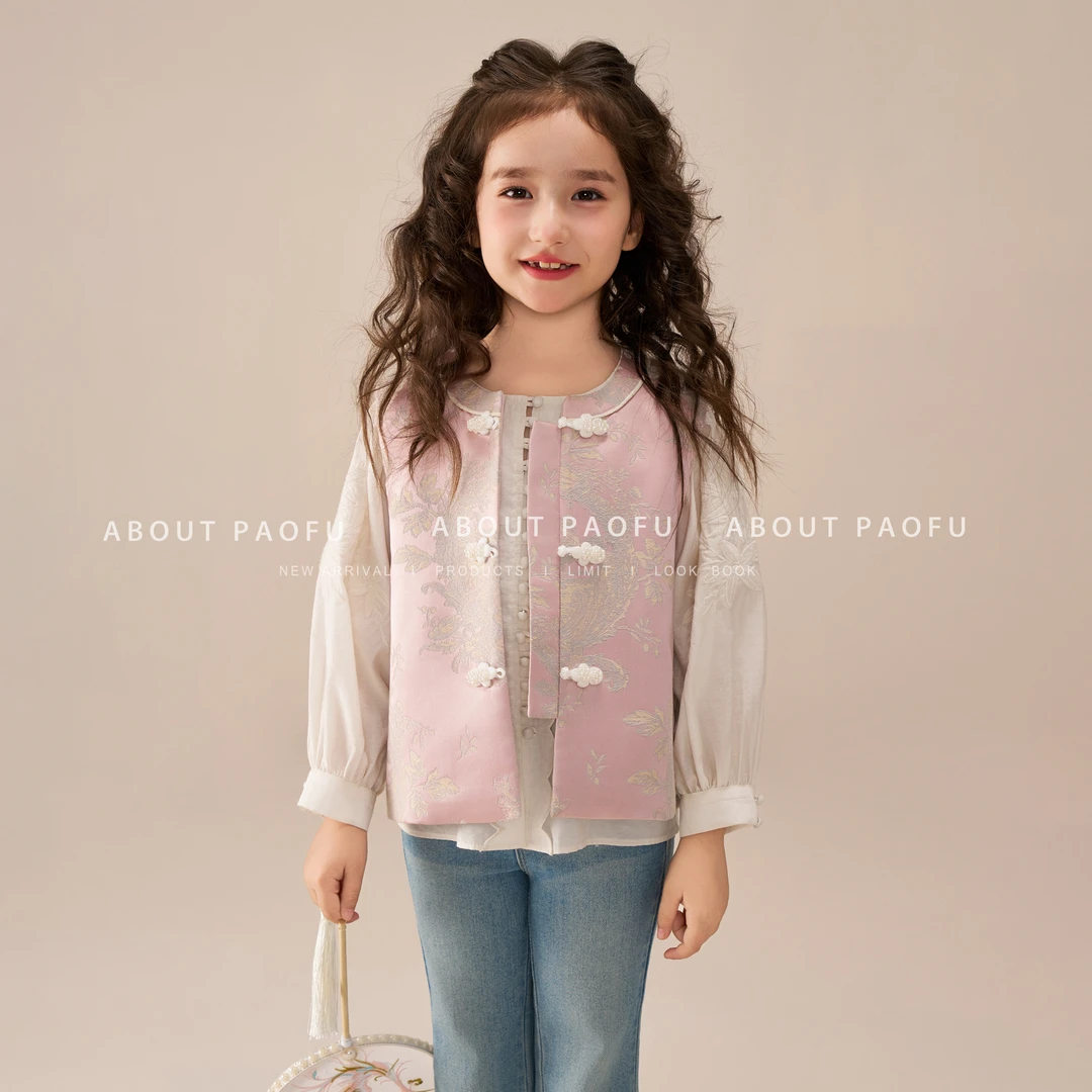 【凤栖绣巢】泡芙定制 新款儿童马甲中国风中式时尚国风 DY1250348