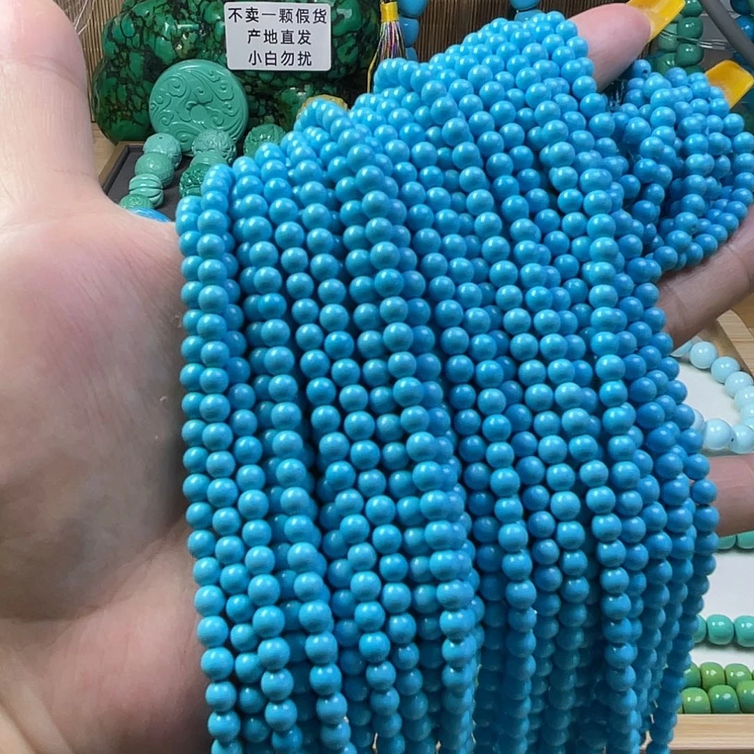 湖北工厂批发精选绿色松原石打磨手串雕刻特色DIY配饰