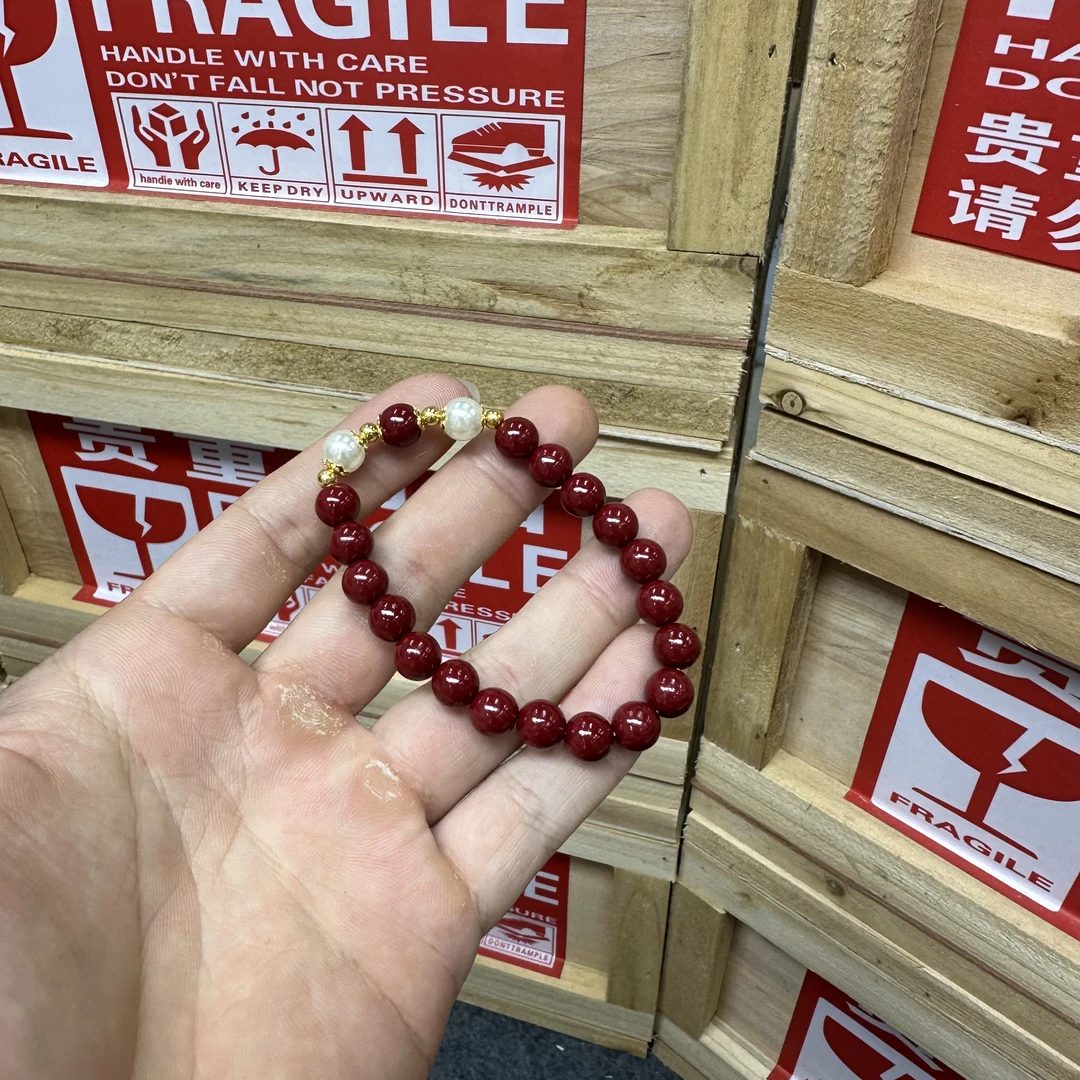 含辰砂工艺品S1135单圈朱砂手串无礼盒