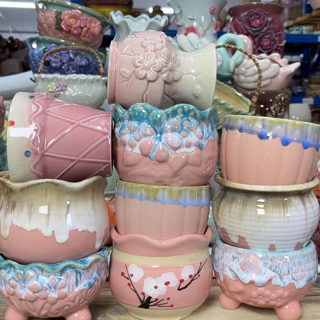 陶瓷陶瓷花盆特价上新口7-10厘米