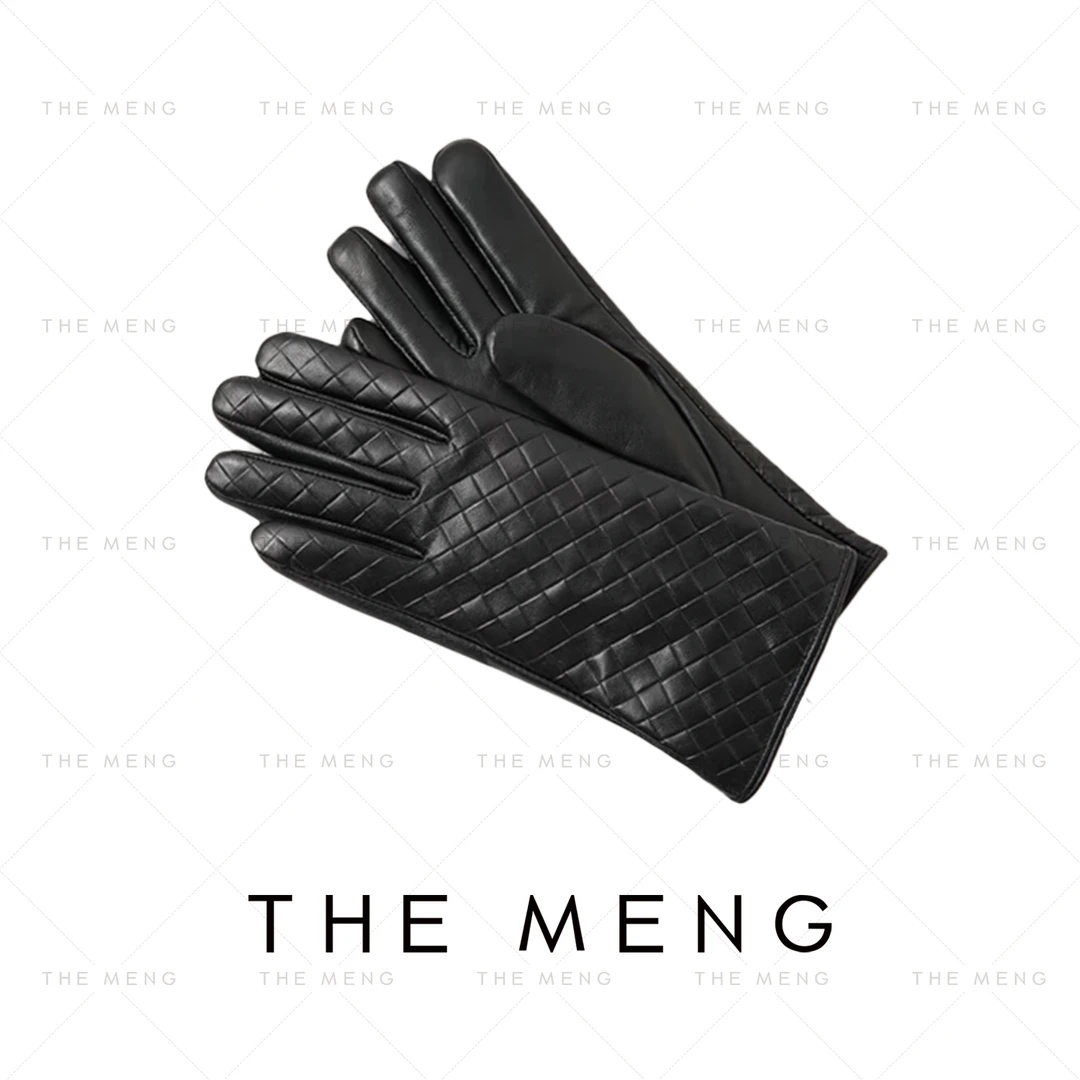 THE MENG【搭配单品】山羊皮手工编织通勤休闲皮手套#M253Y1408