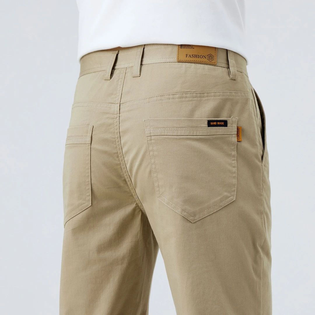 2025九分/长裤棉质直筒男裤商务休闲裤男士纯色百搭修身