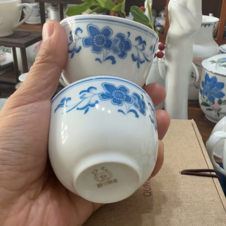 醴陵群力兰海棠80后2干盅一对微瑕包邮