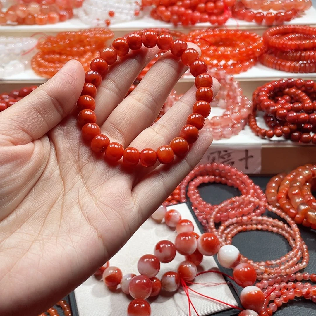 南红玛瑙未镶嵌手链