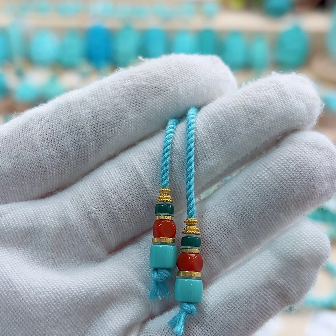 绿松石18K金镶嵌珠宝奇石