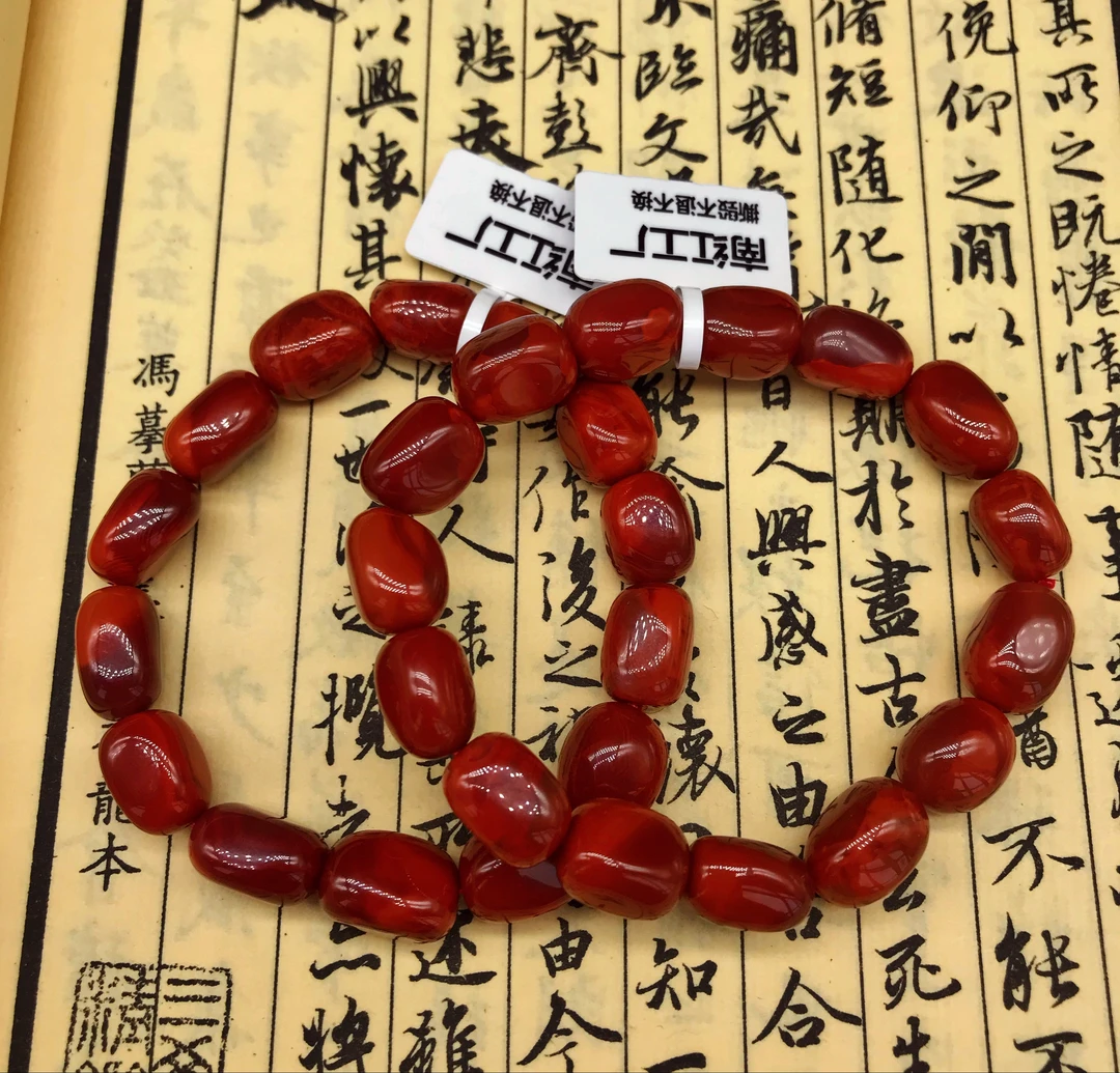 【小雪】南红老矿瓦西牛血红火焰纹典藏级随型手串【多样式发其一】