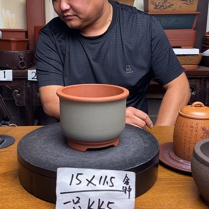 紫砂花盆货号一只KK5