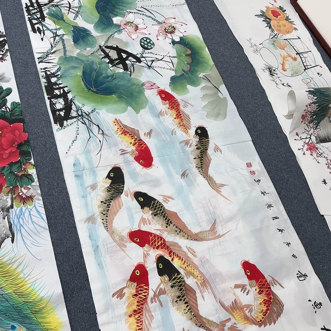 国画尺寸70X180手绘作品