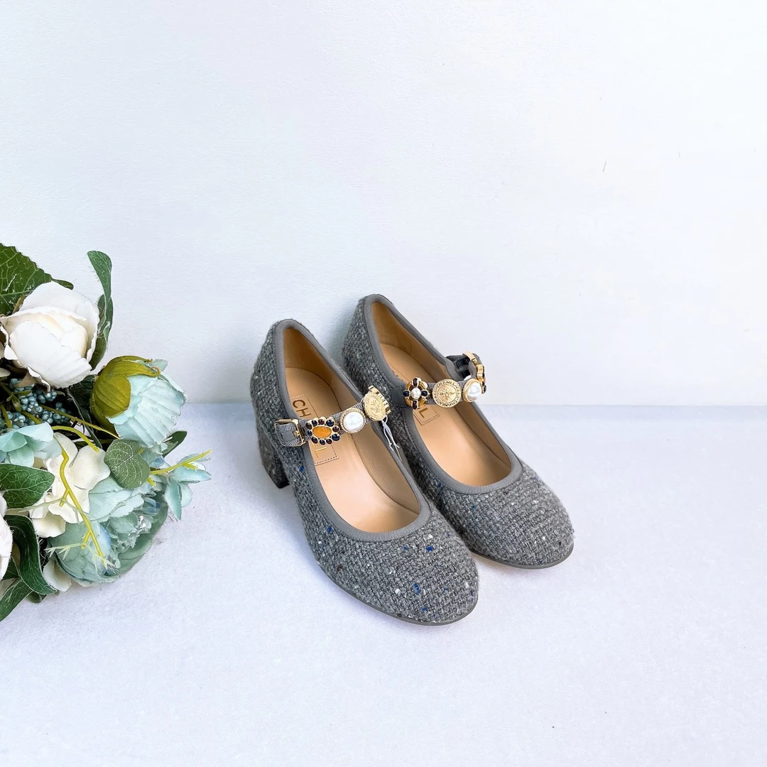 95新 Chanel/香奈儿 高跟鞋/38.5码/Xspk193