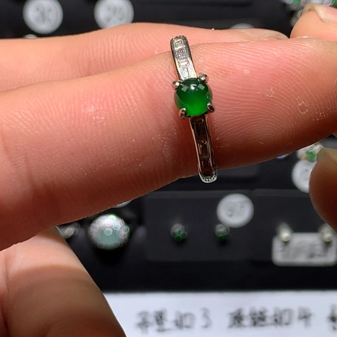翡翠银S925镶嵌戒指