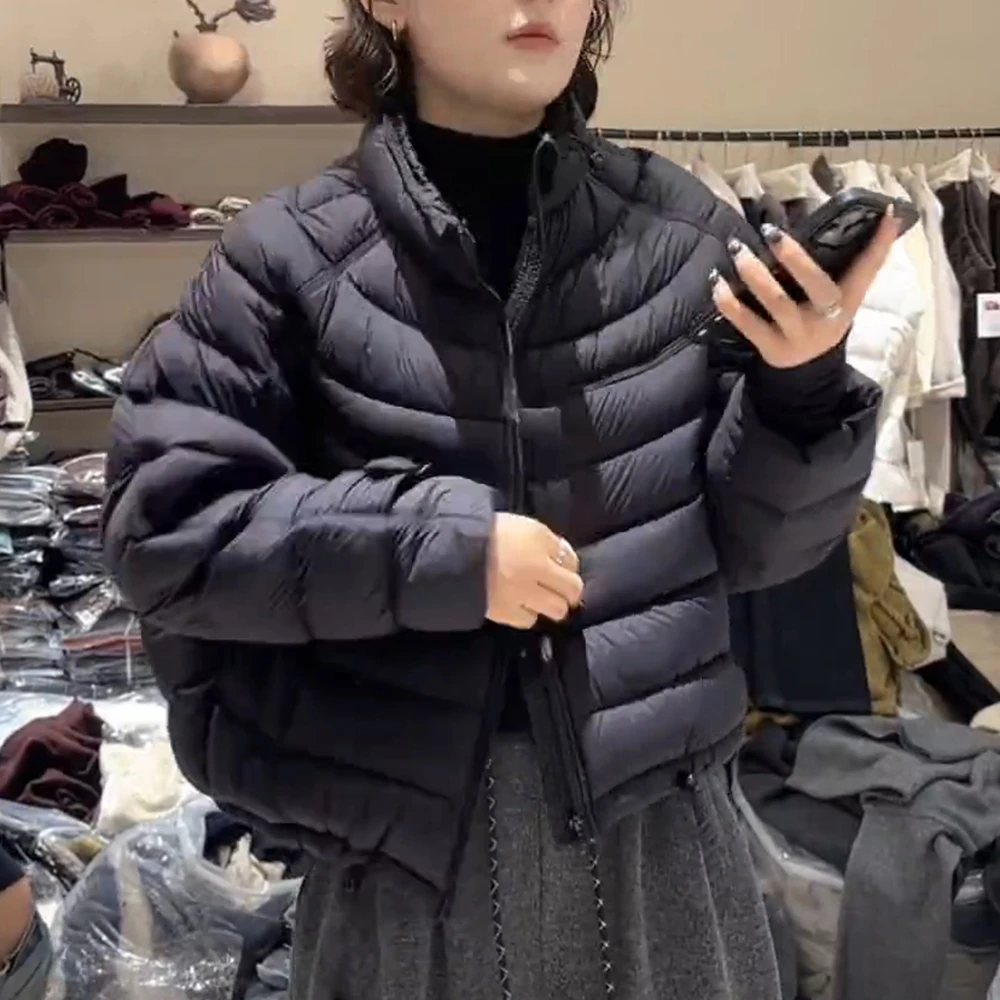 纯色棉服短款女款女2025冬季新款秋冬款小个子慵懒感韩系棉袄外套