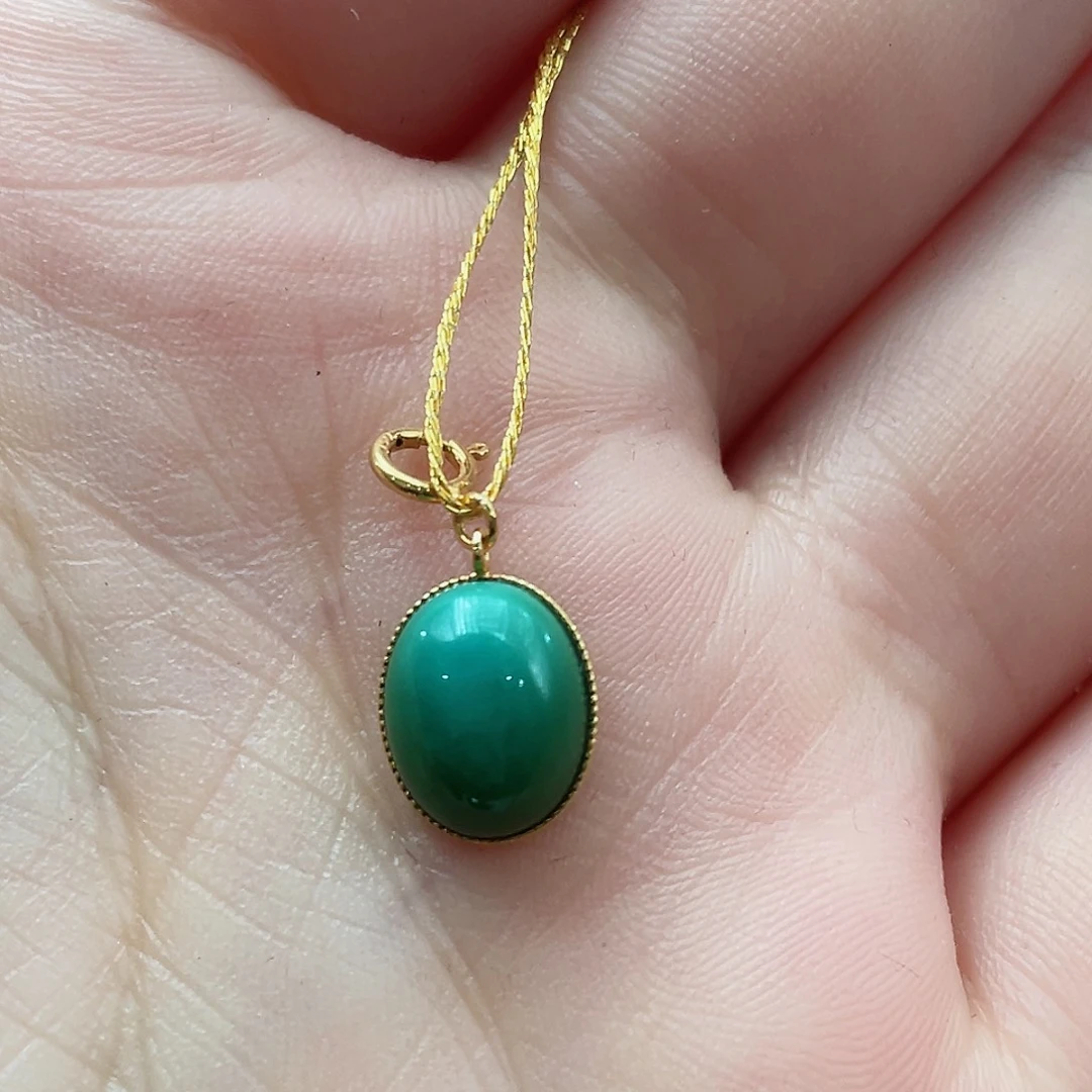 绿松石颈饰18K金镶嵌