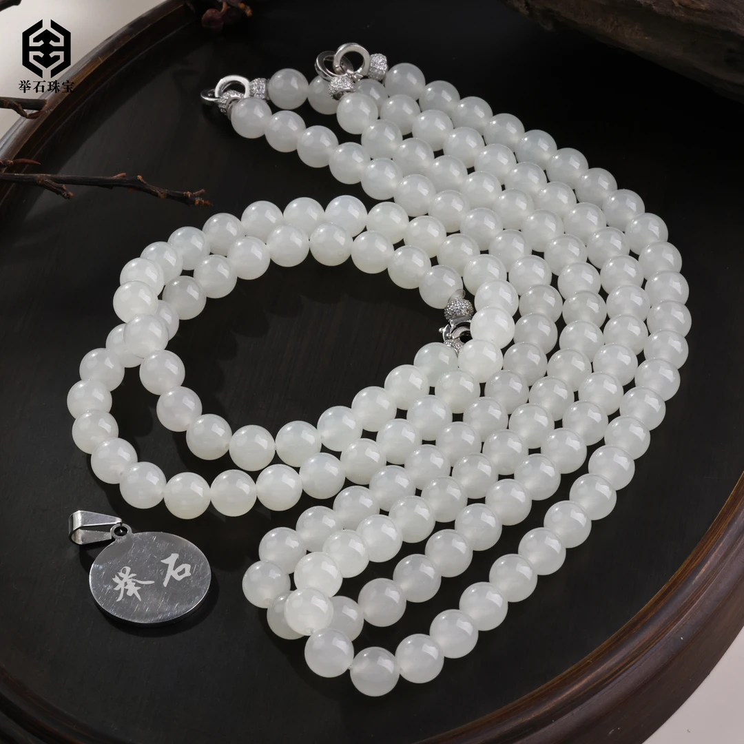 【举石珠宝】T0705-108-112和田玉项链（一件/多样性发/约9mm+）Q