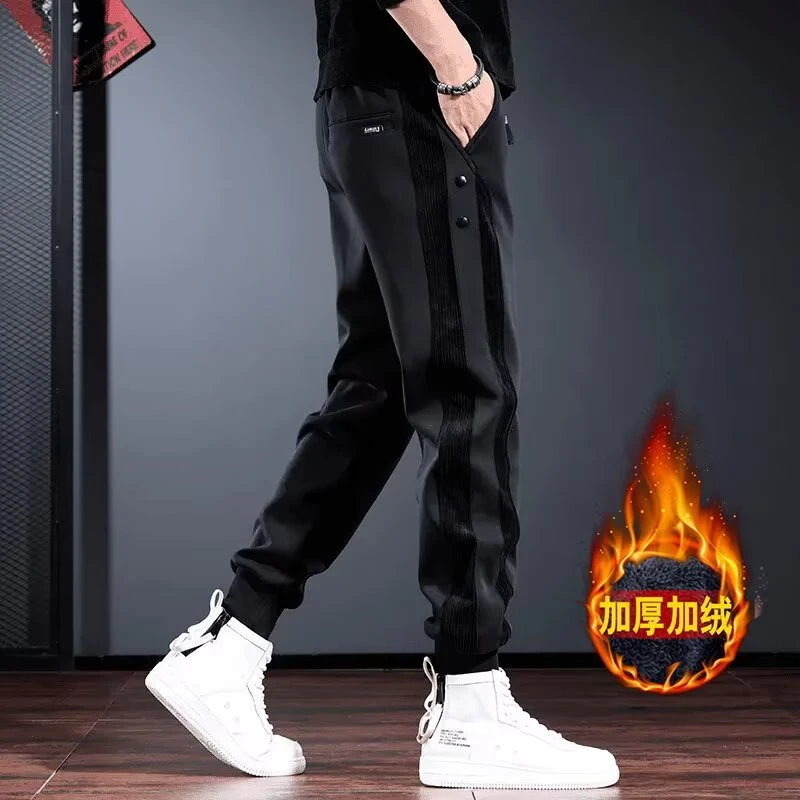 潮牌休闲裤男美式痞帅高级感裤子秋冬季束脚运动裤抗皱空气层卫裤
