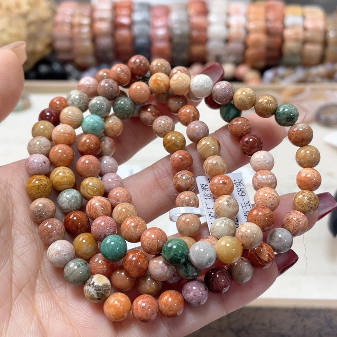 硅化珊瑚（珊瑚玉）手链未镶嵌莫*741