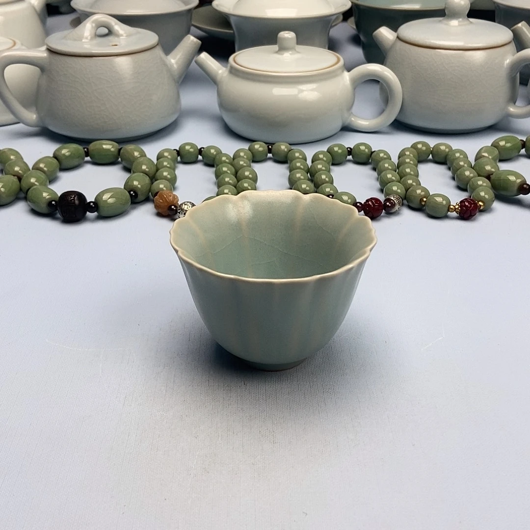 杯仿古釉葵口八方杯原矿原釉原产地