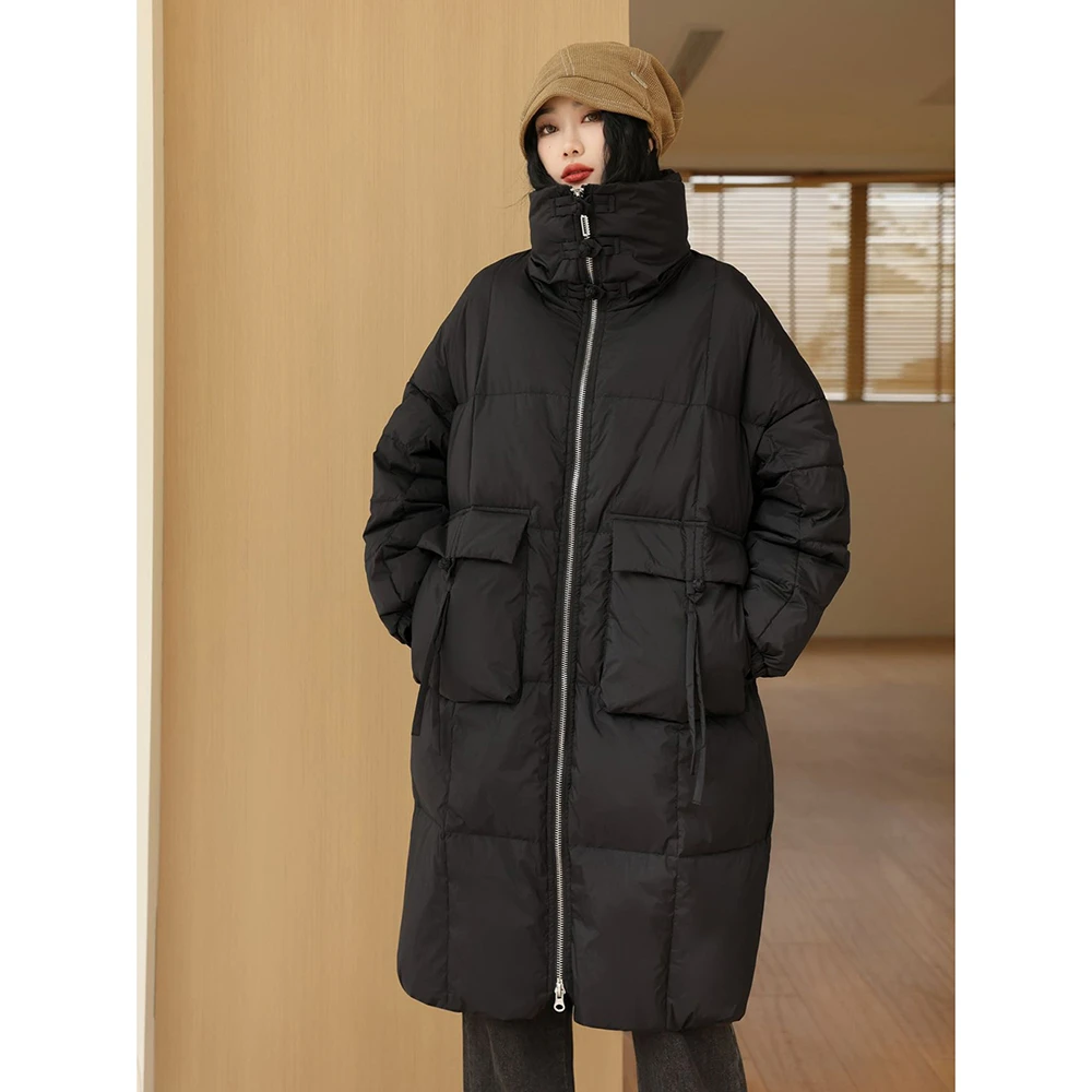 3399#羽绒服女款新款国标鸭绒宽松休闲时尚加厚保暖外套