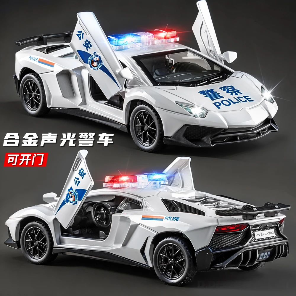 儿童兰博合金警车玩具车跑车赛车110警察玩具车小汽车模型基尼男