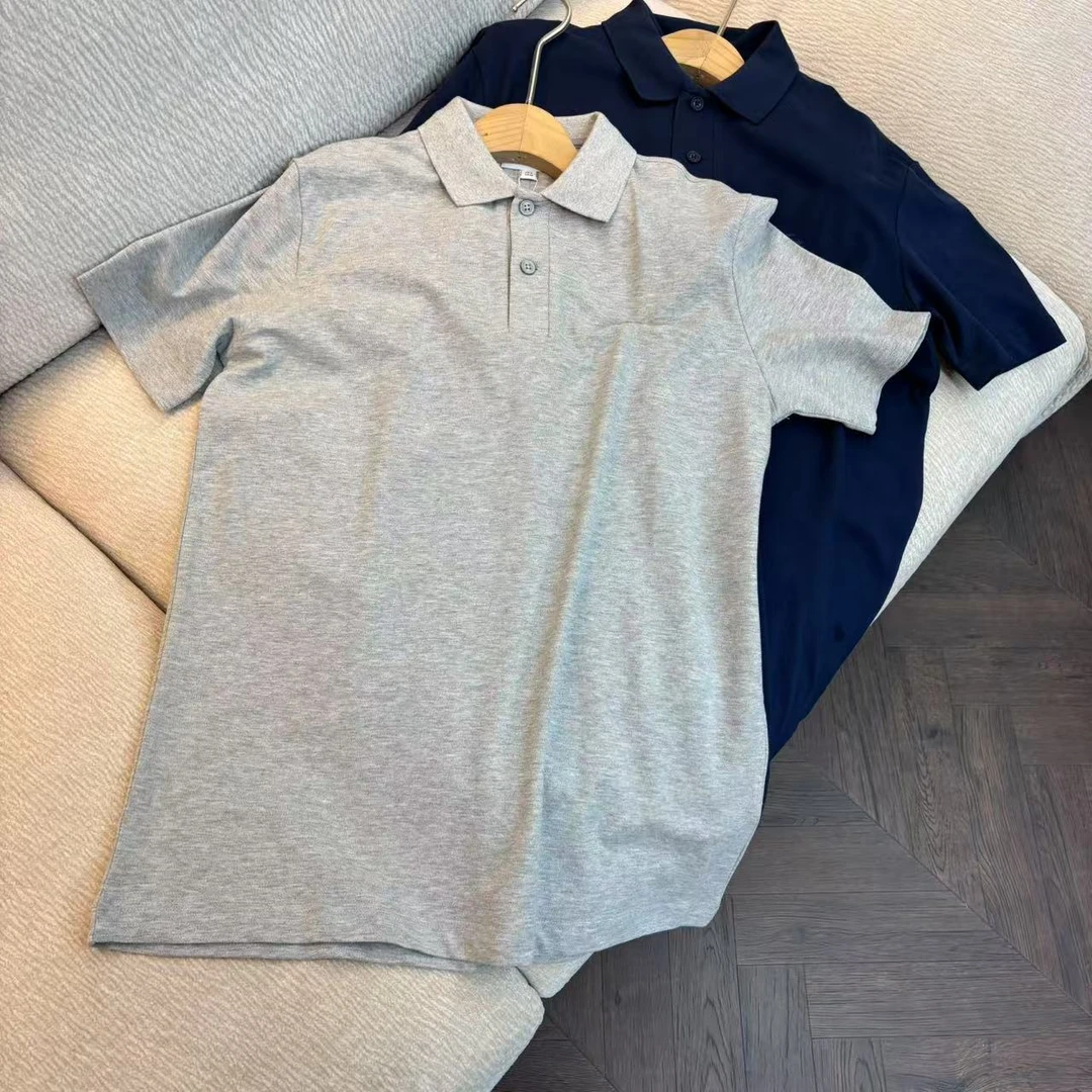 CSY4201 法国客人订单 polo领半系扣商务风双色鳄T恤