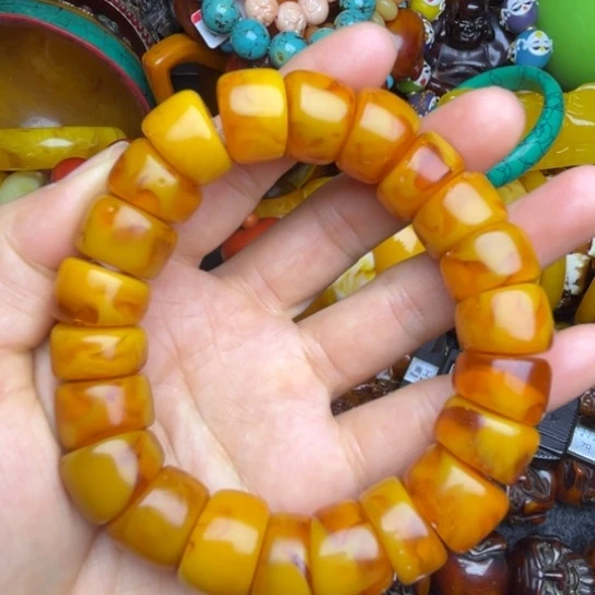 琥珀未镶嵌手链蜜蜡