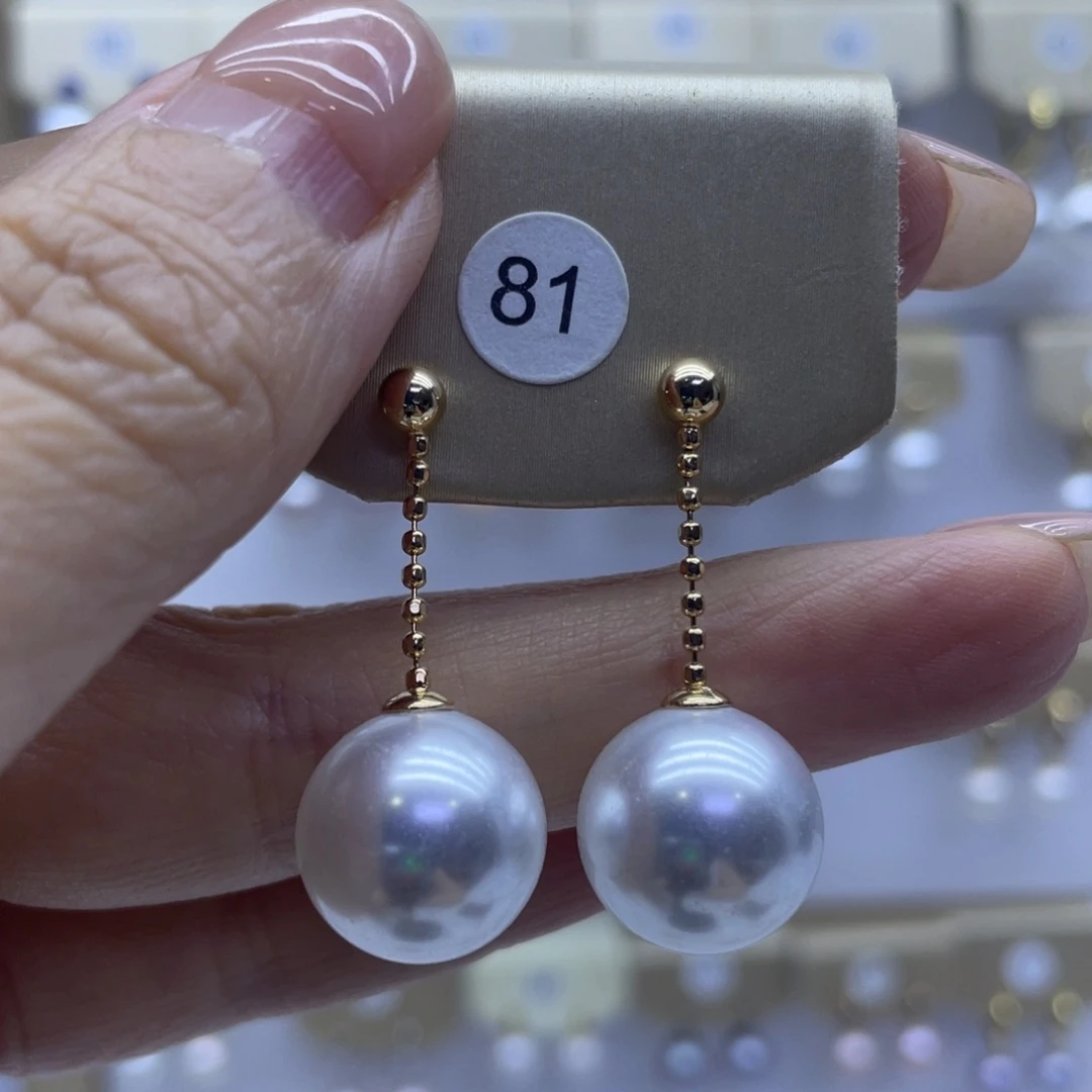 银S925镶嵌耳饰淡水珍珠