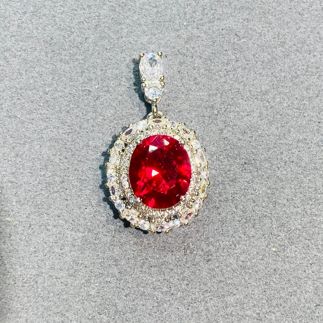 培育红宝石鸽血红吊坠彩宝高定L1303