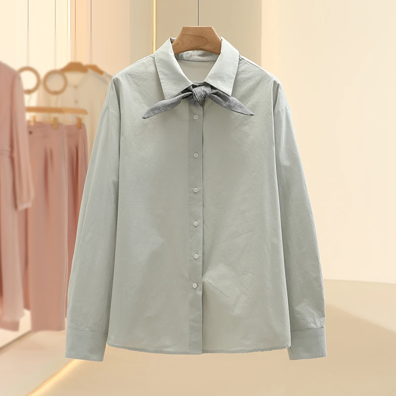 【芙】韩系通勤宽松休闲长袖衬衫2025春季新款设计师品牌女装