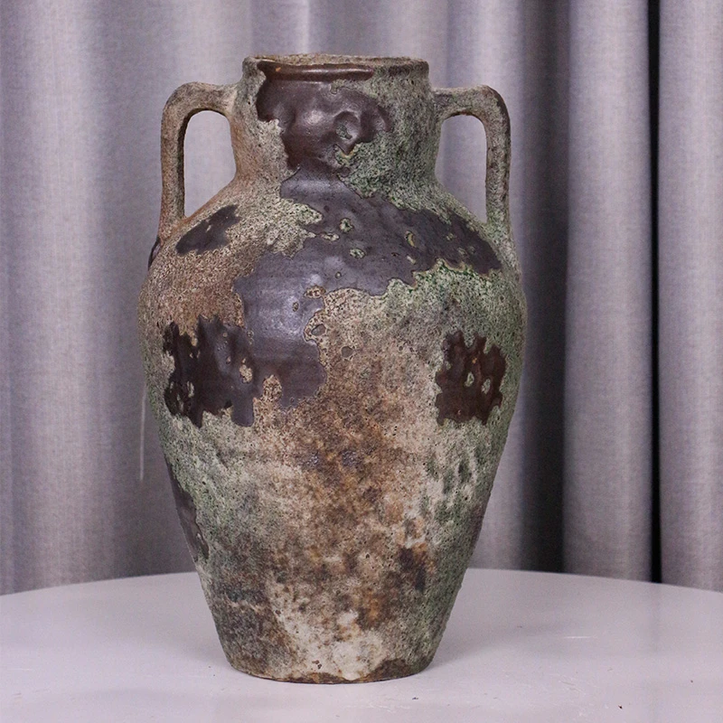 复古双耳陶瓷花瓶