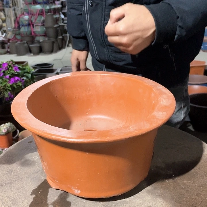 紫砂38红腰圆花盆花盆