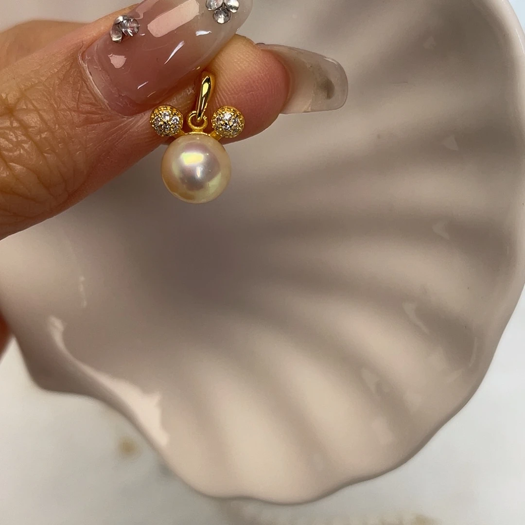 吊坠(不含链)海水珍珠银S925镶嵌