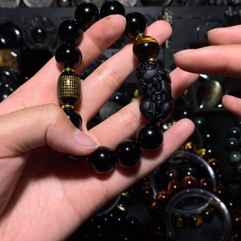 【闪购商品】黑曜岩未镶嵌手链阳*阳