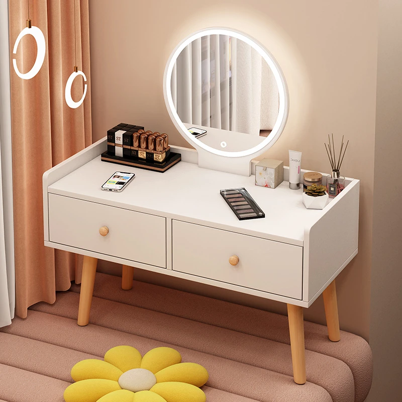 飘窗化妆台梳妆台坐地化妆梳妆柜子少女化妆桌小桌子卧室网红小型