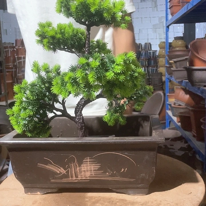 32棕色马槽花盆花盆