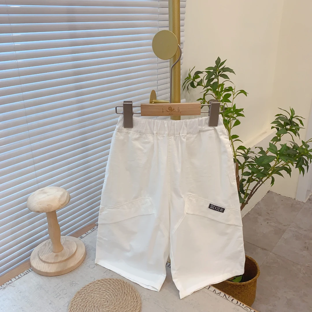 H 208657 男童百搭舒适宽松纯色休闲短裤薄款夏季