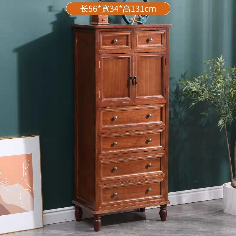 美式实木斗柜简约现代柜子抽屉式五斗柜多功能收纳边柜