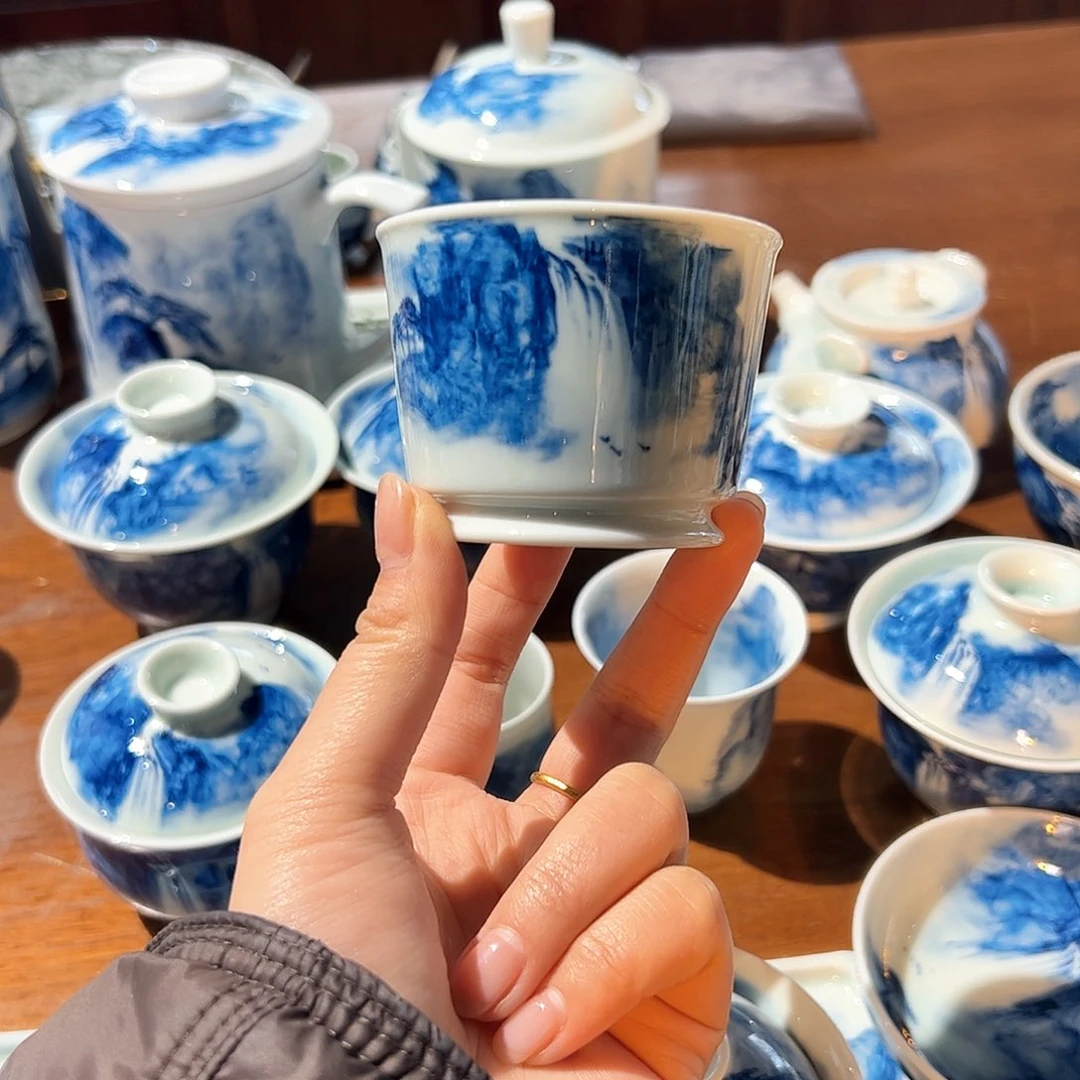 杯?***?青花手绘山水主人杯