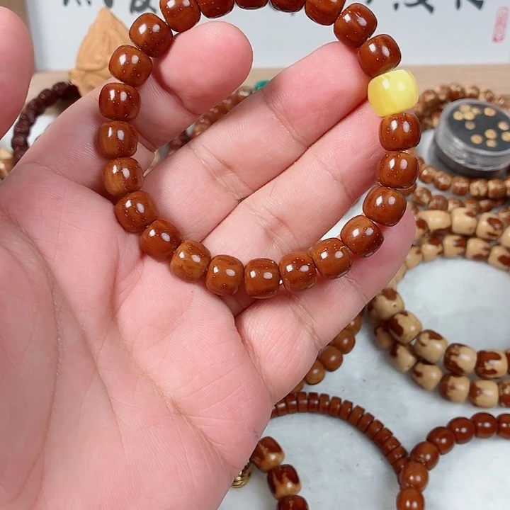 手串紫金鼠短轴道珠实心老型