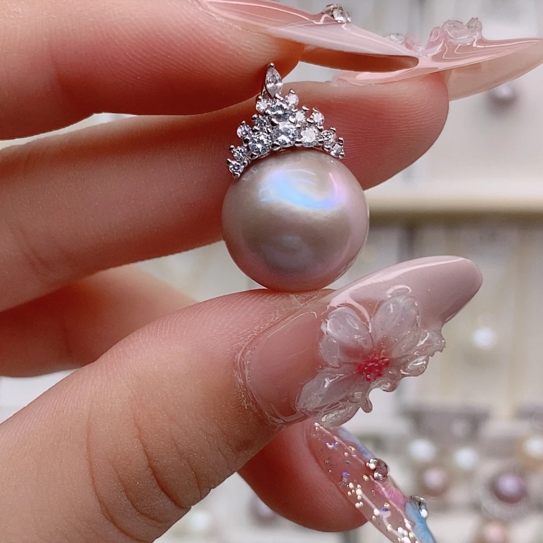 淡水珍珠银S925镶嵌颈饰14➕