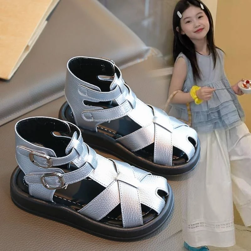 韩版女童凉鞋2025夏季新款儿童时尚罗马凉鞋小女孩公主鞋休闲百搭