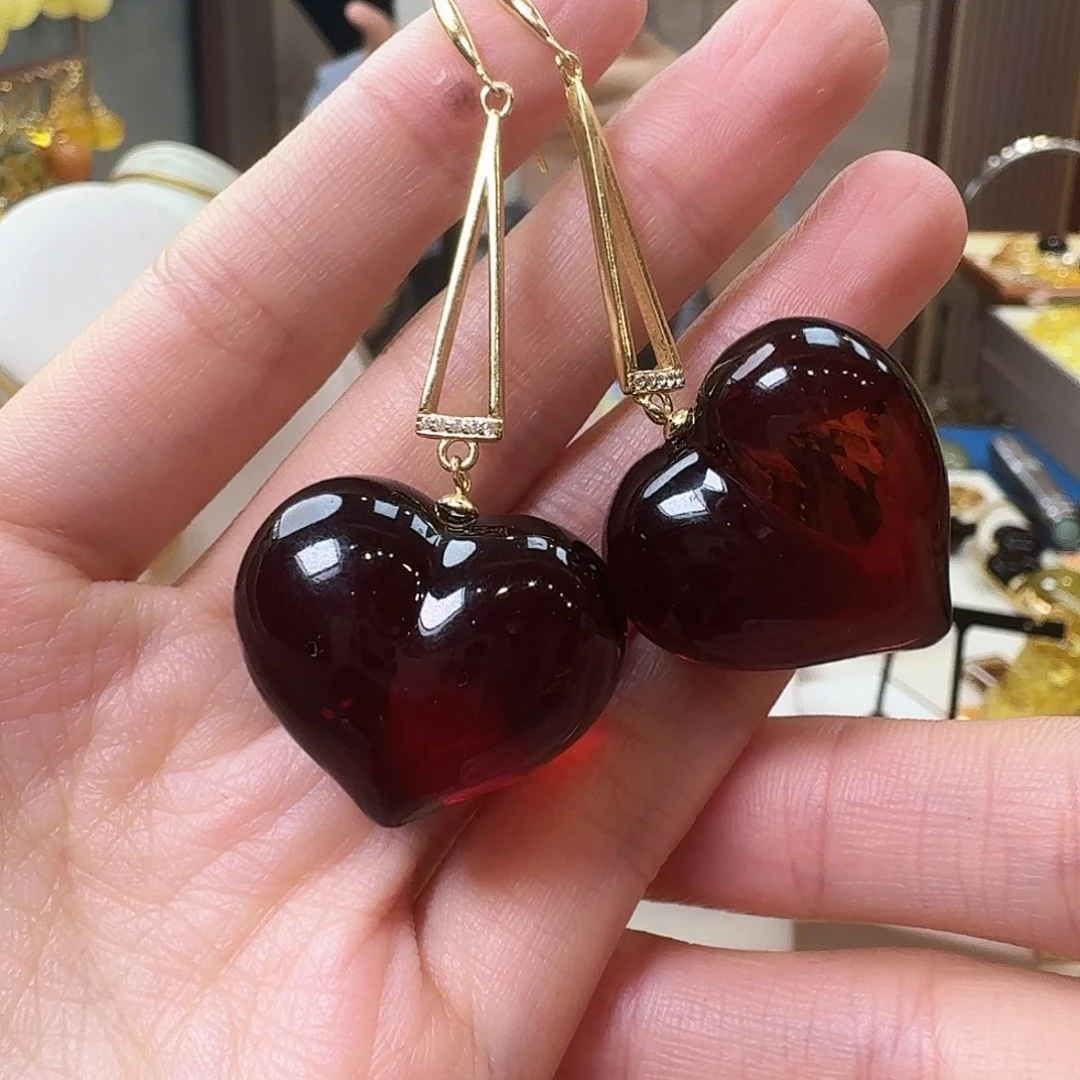 琥珀未镶嵌颈饰耳坠