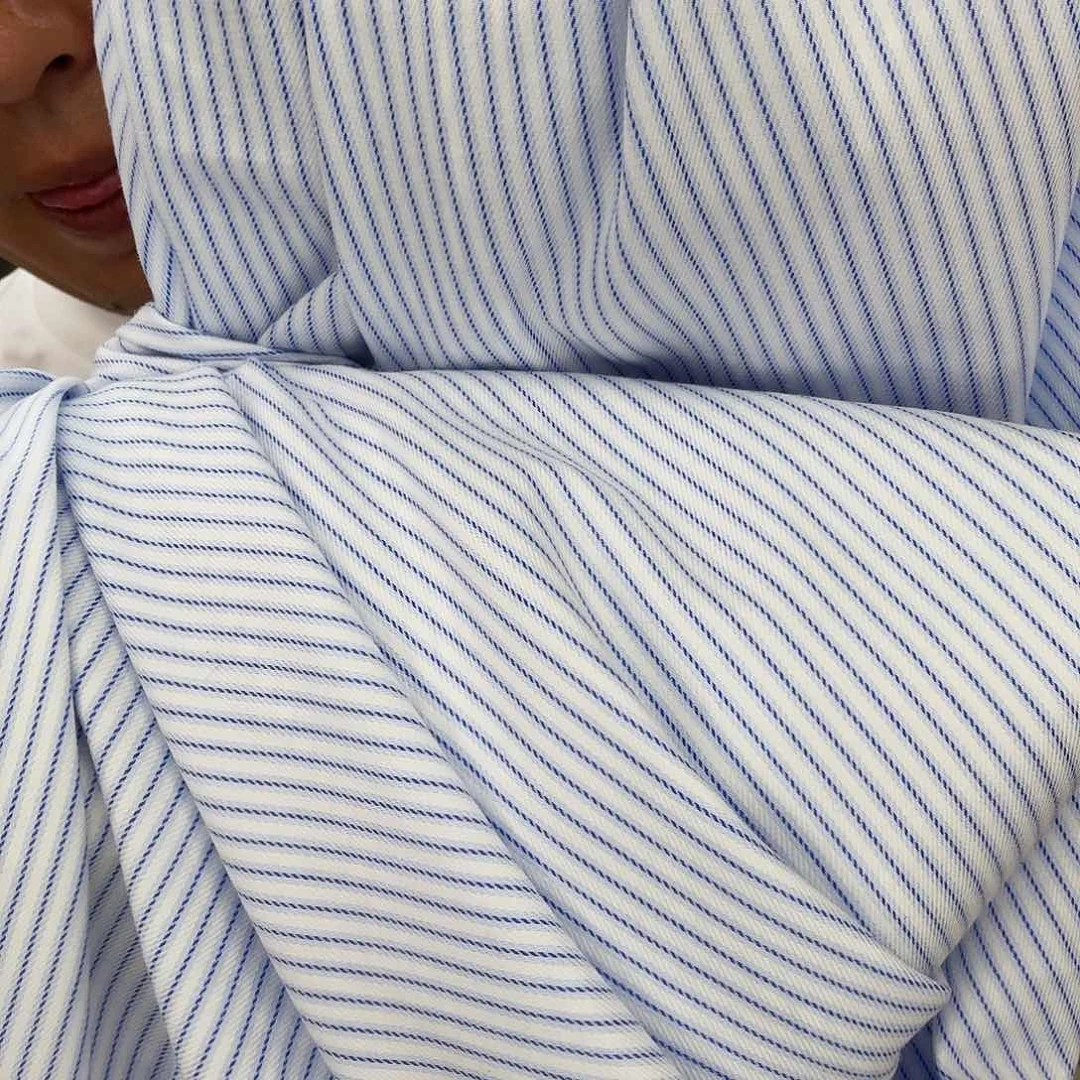 无纺布蓝白条衬衣面料3米