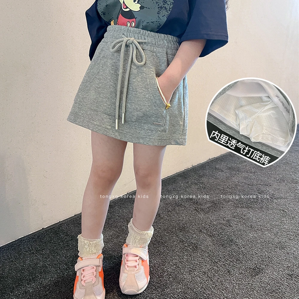 设计师品牌【潼小乖】高腰休闲运动半身裙a字裙抽绳包臀短裙子kt119