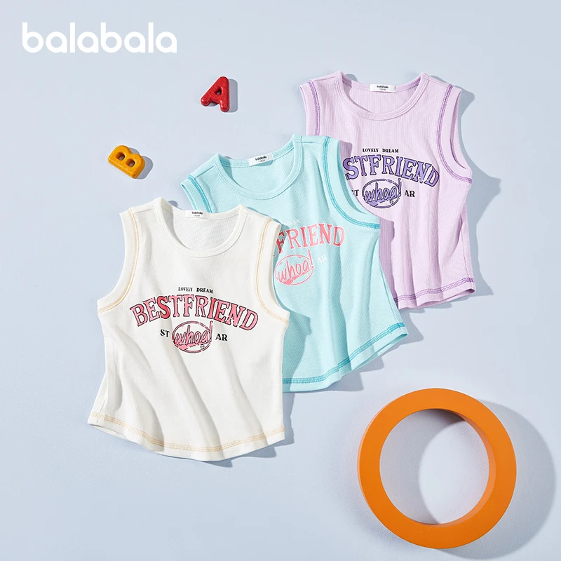 巴拉巴拉童装儿童背心女童2025夏装新款中大童无袖时尚甜酷风上衣