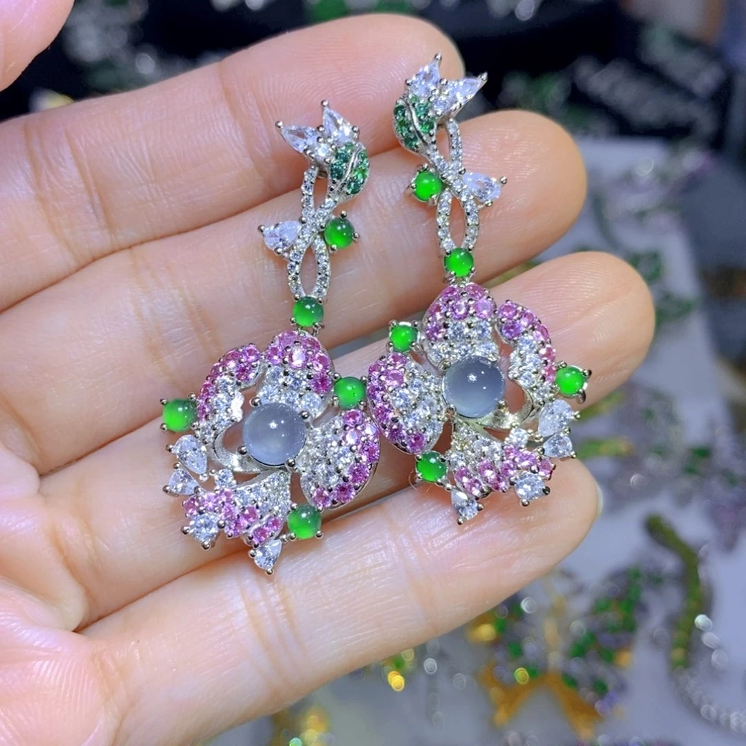 翡翠颈饰银S925镶嵌天然翡翠