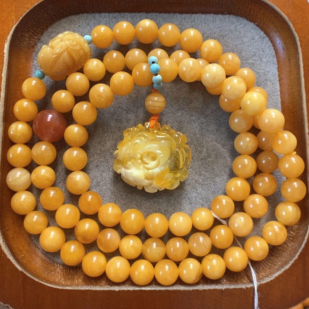 未镶嵌蜜蜡手串蜜蜡手串