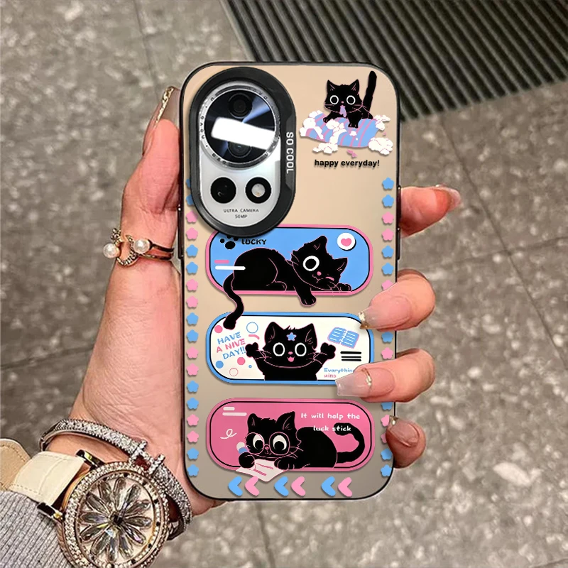 三只黑猫适用于华为nova14手机壳13新款外壳12磨砂彩银防摔保护套