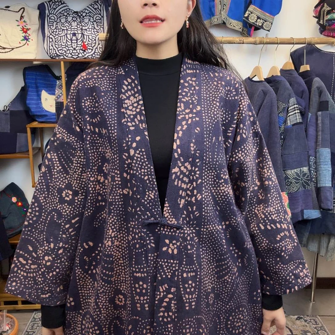 织物妤然服饰土布豆染外套