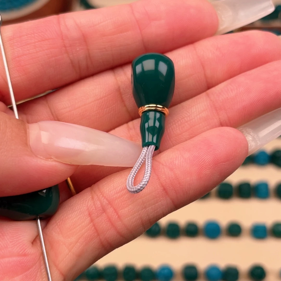 琉璃颈饰丸*君卡10油绿色分体三通